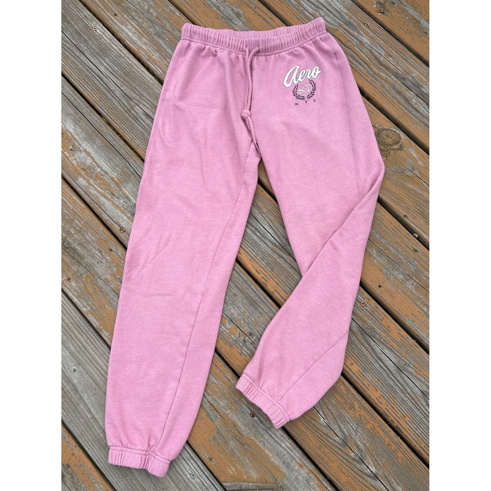 Aeropostale Pink Aero 87 NYC Graphic Jogger Sweatpants XS